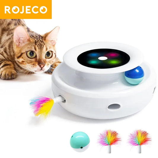 Pawsome Interactive 2-in-1 Pet Playset: Feather Chase &amp; Ball Bounce Fun