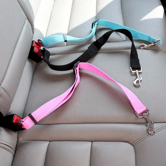 YOUSE Adjustable Stainless Steel Pet Car Seat Belt &amp; Harness Clip Combo